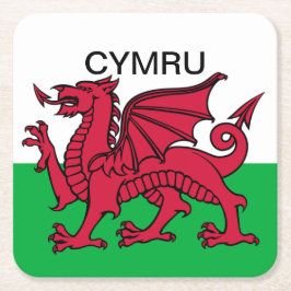 Wales Flag World Cup 2022 Rode draak Cymru Kartonnen Onderzetters