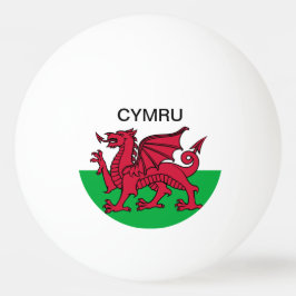 Wales Flag World Cup 2022 Rode draak Cymru Pingpongbal