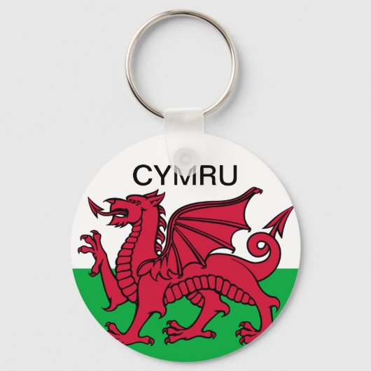 Wales Flag World Cup 2022 Rode draak Cymru Sleutelhanger (Voorkant)