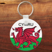 Wales Flag World Cup 2022 Rode draak Cymru Sleutelhanger (Voorkant)