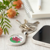 Wales Flag World Cup 2022 Rode draak Cymru Sleutelhanger (Zijkant)