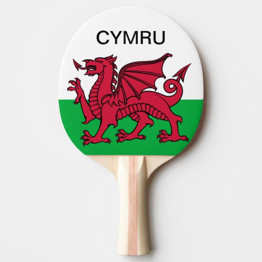Wales Flag World Cup 2022 Rode draak Cymru Tafeltennisbatje (Voorkant)