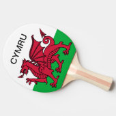Wales Flag World Cup 2022 Rode draak Cymru Tafeltennisbatje (Zijkant)