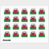 Wales Flag World Cup 2022 Rode draak Cymru Vierkante Sticker (Vel)