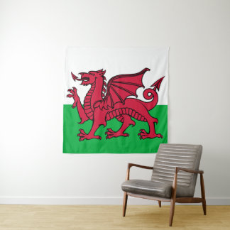 Wales Flag World Cup 2026 Soccer Cymru Red dragon Wandkleed