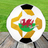 Wales Football & Gold Welsh Flag / Cymru Voetbal