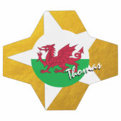Wales Football & Gold Welsh Flag / Cymru Voetbal (Enkel)