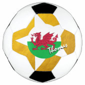 Wales Football & Gold Welsh Flag / Cymru Voetbal (Voorkant)