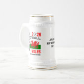 WALES Football Voetbal Custom Name 2024 ELK JAAR Bierpul (Voorkant links)