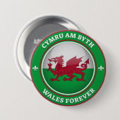 Wales Forever Ronde Button 7,6 Cm (Voorkant /achterkant)