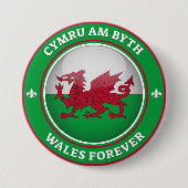 Wales Forever Ronde Button 7,6 Cm (Voorkant)