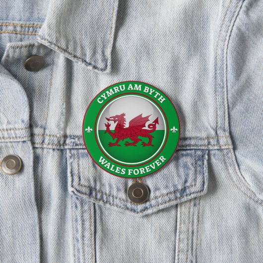 Wales Forever Ronde Button 7,6 Cm (In situ)