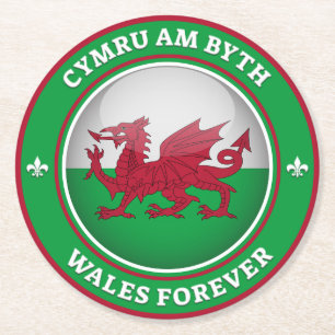 Wales Forever Ronde Kartonnen Onderzetter