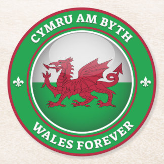 Wales Forever Ronde Kartonnen Onderzetter