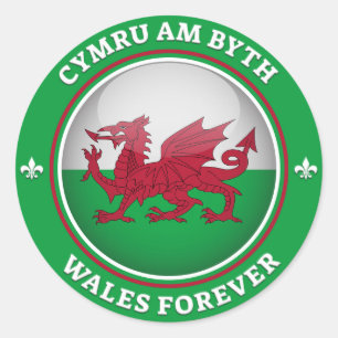 Wales Forever Ronde Sticker