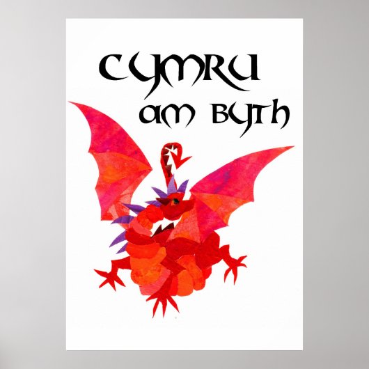 "Wales Forever!" Rood drakenPoster Poster (Voorkant)
