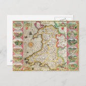 Wales, gegraveerd door Jodocus Hondius Briefkaart (Voorkant / Achterkant)