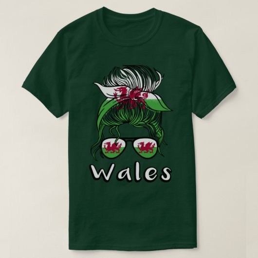 Wales Girl 2022 football World Cup Welsh flag Cymr T-shirt (Design voorkant)