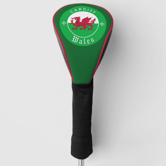 Wales Golfen, Hoesjes, Cardiff, Welsh Flag Golfheadcover (Voorkant)