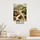 Wales Groot-Brittannië Vintage Reisposter Aangepas Poster (Keuken)