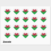 Wales Hart Sticker, Draak, Patriottische Welshe Vl Hart Sticker (Vel)