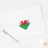 Wales Hart Sticker, Draak, Patriottische Welshe Vl Hart Sticker (Envelop)