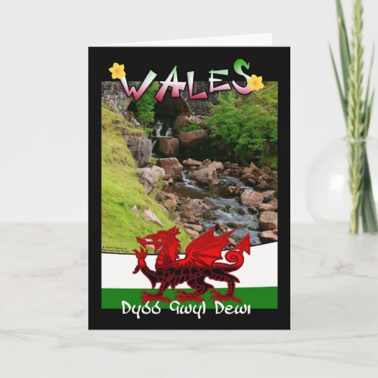 Wales, het Welse gezegde Dydd Gwyl Dewi van de Kaart (Voorkant)