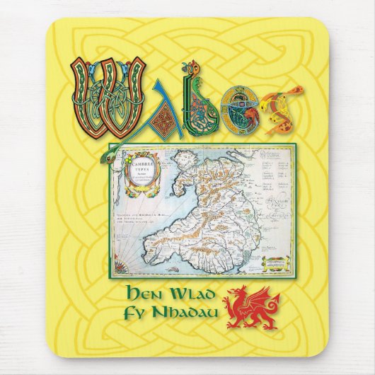 Wales Historic Map Muismat (Voorkant)