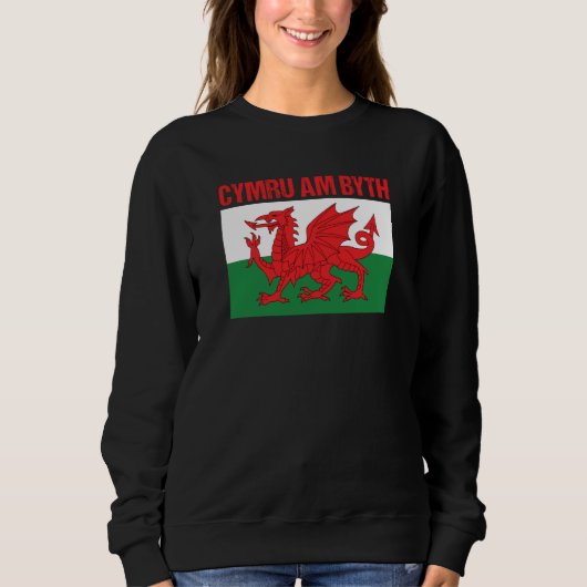 Wales Home Country Welsh Flag Cymru Am Byth Trui (Voorkant)