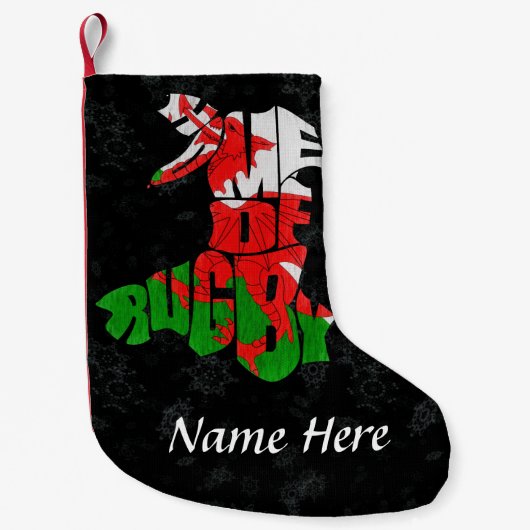 Wales Home of Rugby Christmas Stocking Kleine Kerstsok (Voorkant)