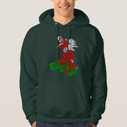 Wales Home of Rugby Map Hoodie (Voorkant)
