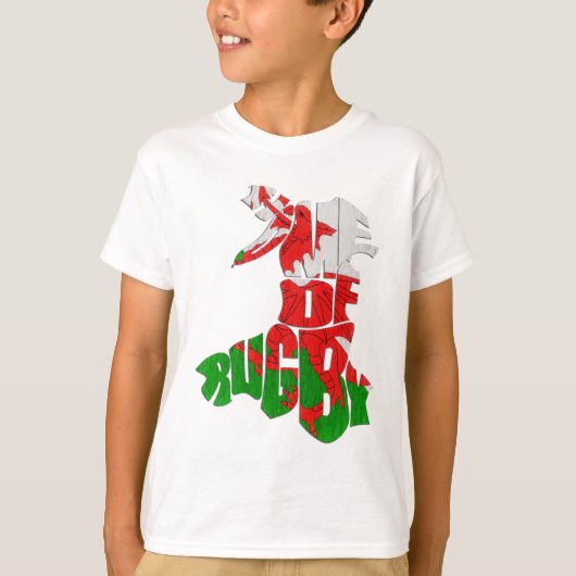 Wales Home of Rugby Map T-shirt (Voorkant)