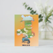 Wales kaart vintage reisposter (Staand voorkant)