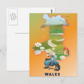 Wales kaart vintage reisposter (Voorkant / Achterkant)