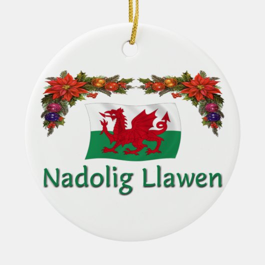 \Wales Kerstmis Keramisch Ornament (Voorkant)