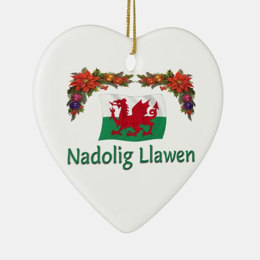 \Wales Kerstmis Keramisch Ornament (Rechts)