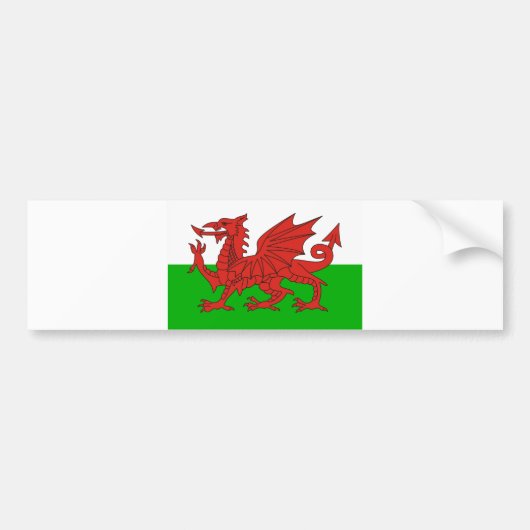 wales land dragon lt brits bumpersticker (Voorkant)