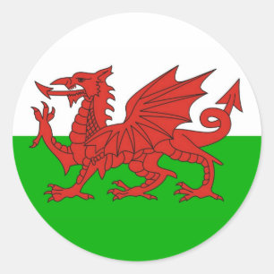 wales land dragon lt brits ronde sticker