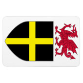 Wales Magnet - Draak over St. David Shield Magneet (Horizontaal)