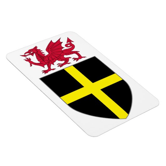 Wales Magnet - Draak over St. David Shield Magneet (Rechterzijde)