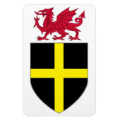 Wales Magnet - Draak over St. David Shield Magneet (Verticaal)