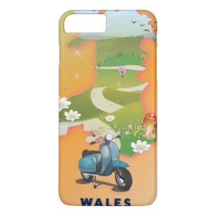 Wales map vintage-poster iPhone 8/7 plus hoesje