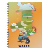 Wales map vintage-poster notitieboek (Voorkant)