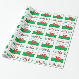 Wales met de Welshe Vlag Gift Cadeaupapier