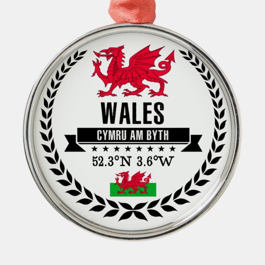 Wales Metalen Ornament (Voorkant)