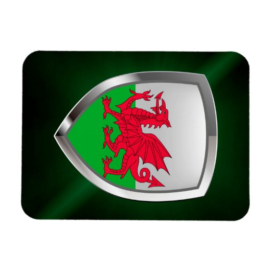 Wales Metallic Emblem Magneet (Horizontaal)