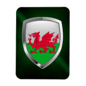 Wales Metallic Emblem Magneet (Verticaal)