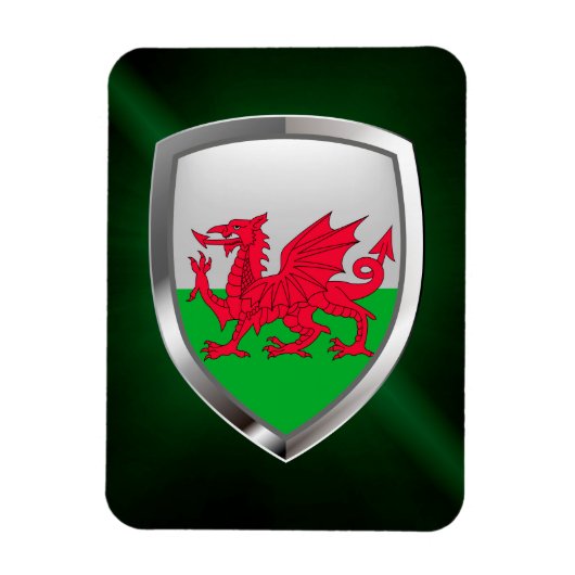Wales Metallic Emblem Magneet (Verticaal)