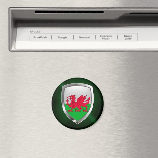 Wales Metallic Emblem Magneet (Insitu (Vaatwasser))
