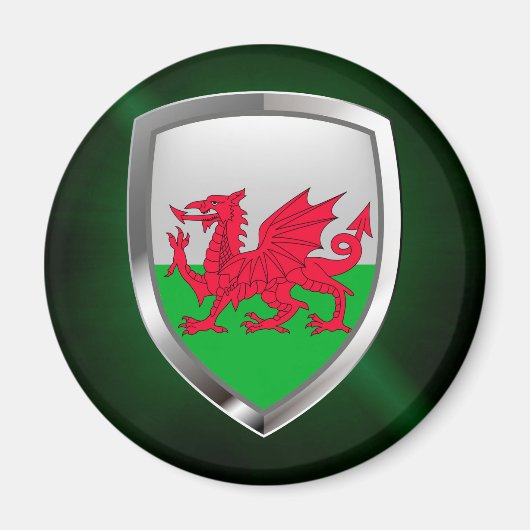 Wales Metallic Emblem Magneet (Voorkant)